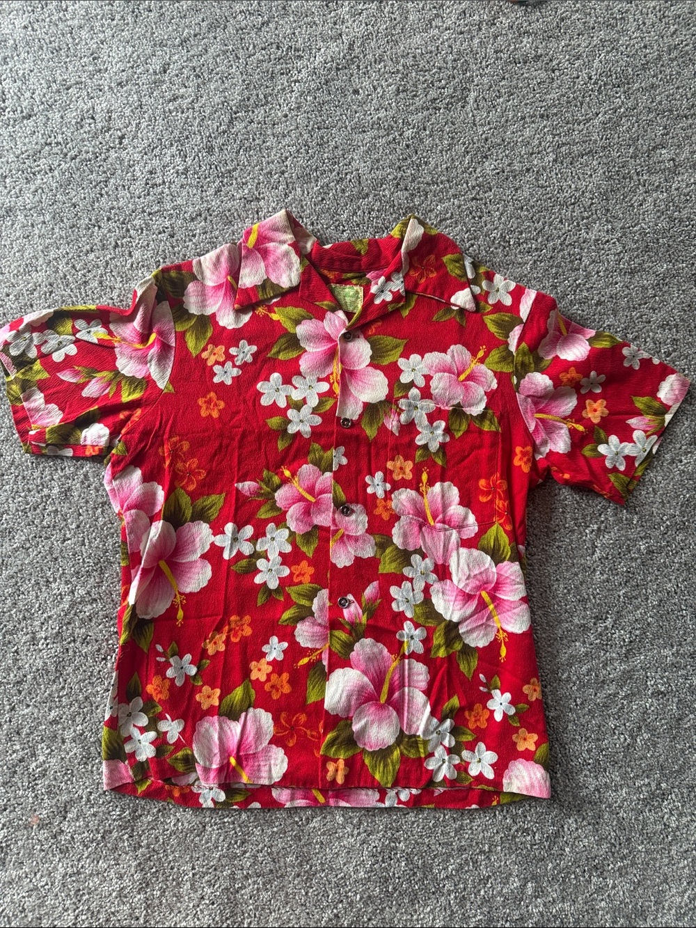 Vintage 60’s Ui Maikai Hawaiian Mens floral shirt cotton estimated Large